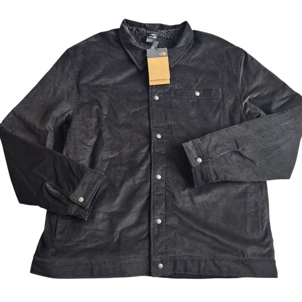 The North Face Corduroy Junction Fleece Lined Snap Shacket Men's 2XL Black Chore